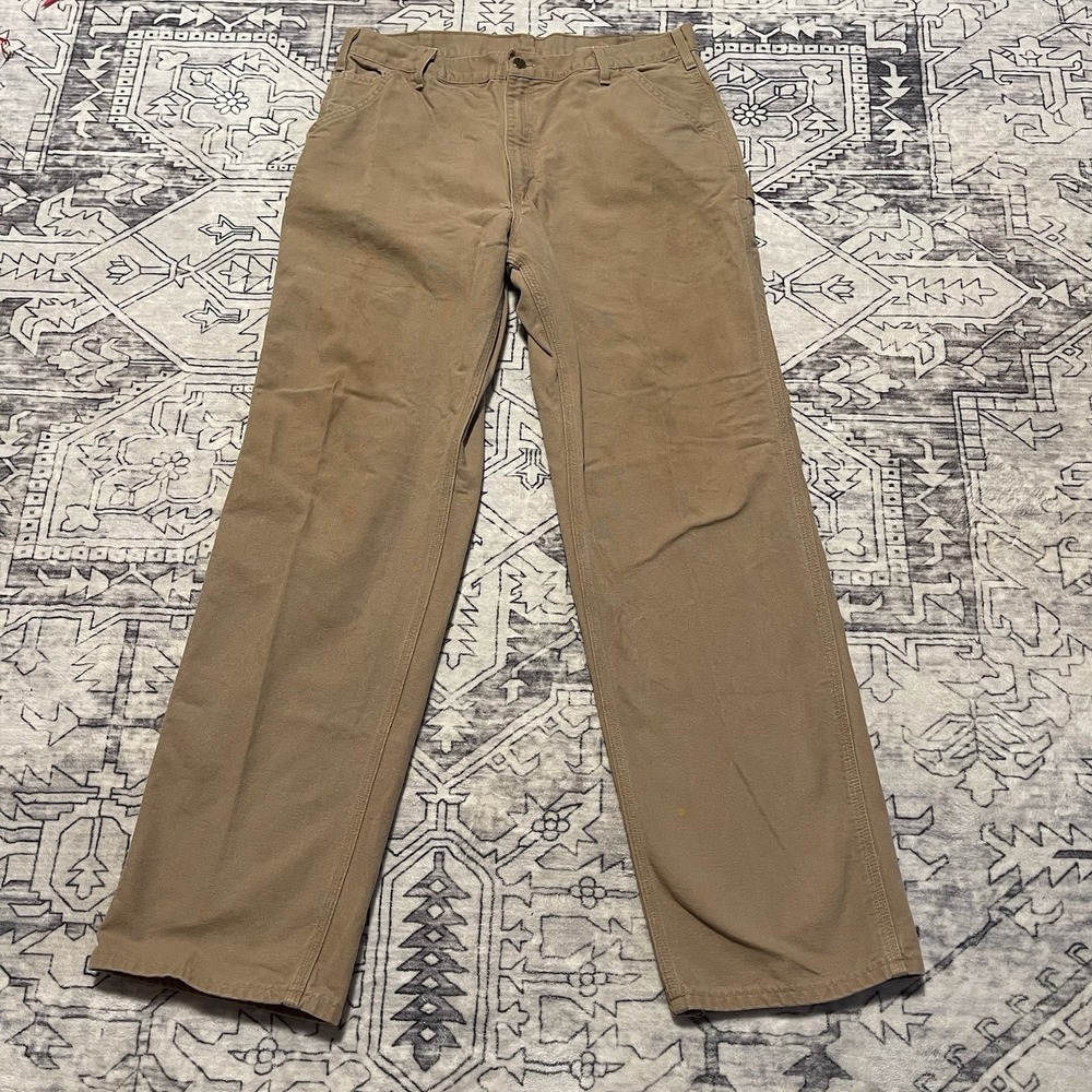 Vtg Carhartt Pants Cargo Carpenter B151 Original Dungaree Fit Mens Size 38x36